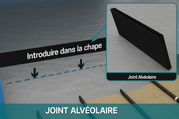 Joint ALV alvéolaire PVC noir pour fractionnement de chape aux passages de porte